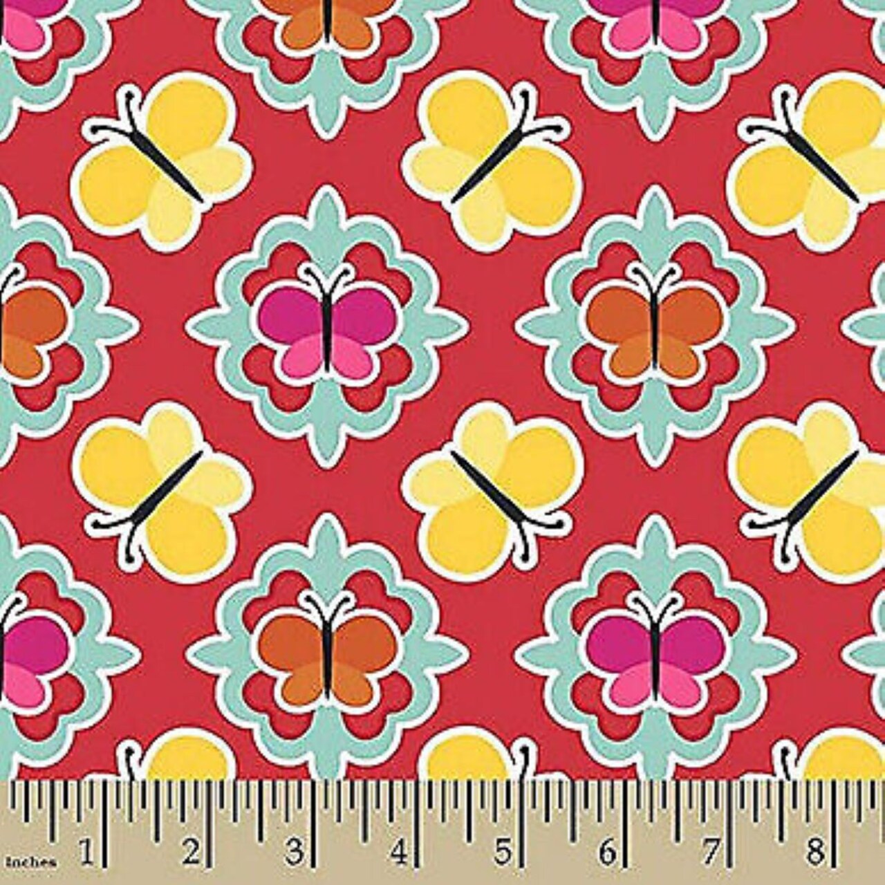 Clearance Sale Annas Garden Butterfly Cotton Fabric by Patrick Lose
